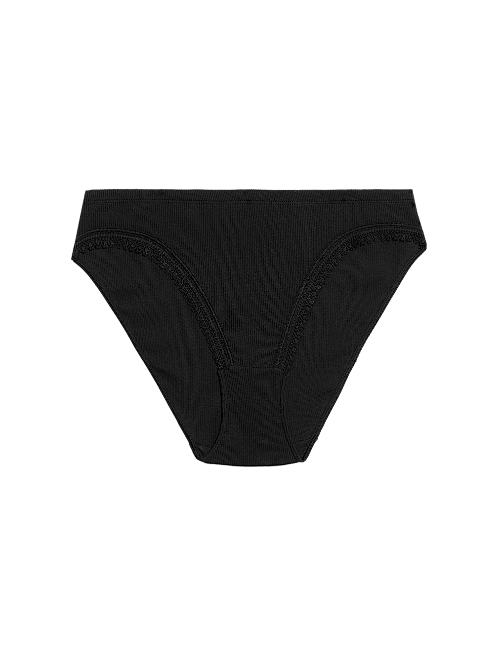 Cotton Rich Rib High Leg Knickers