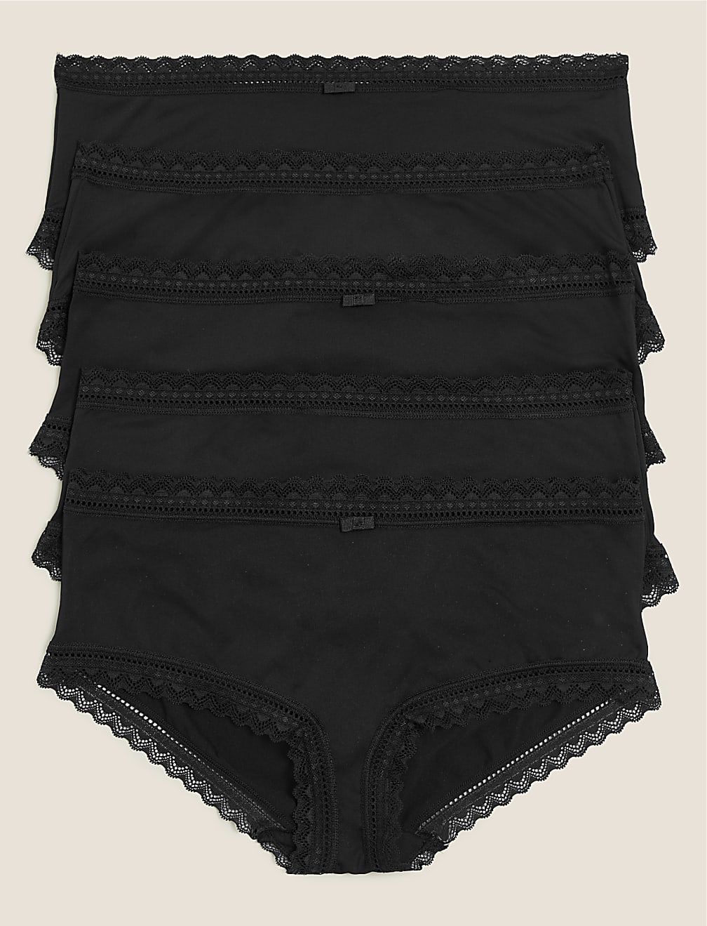 5pk Microfibre & Lace Shorts