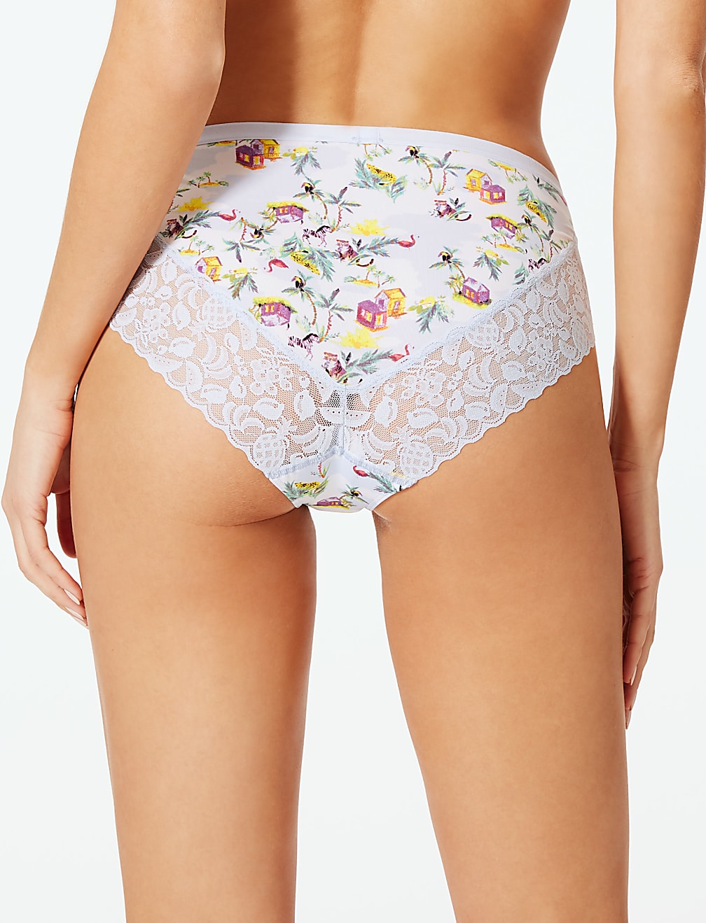 Fruit Lace Printed High Leg Knickers