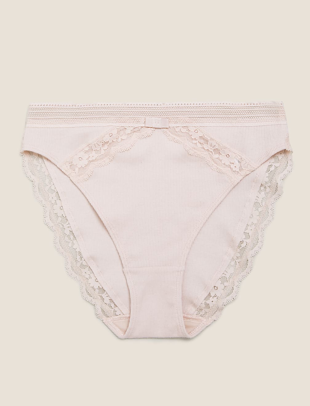 Cotton Mix Lace High Legs Knickers