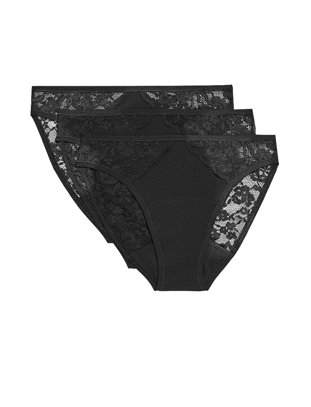 3pk Heavy Absorbency Period High Leg Knickers