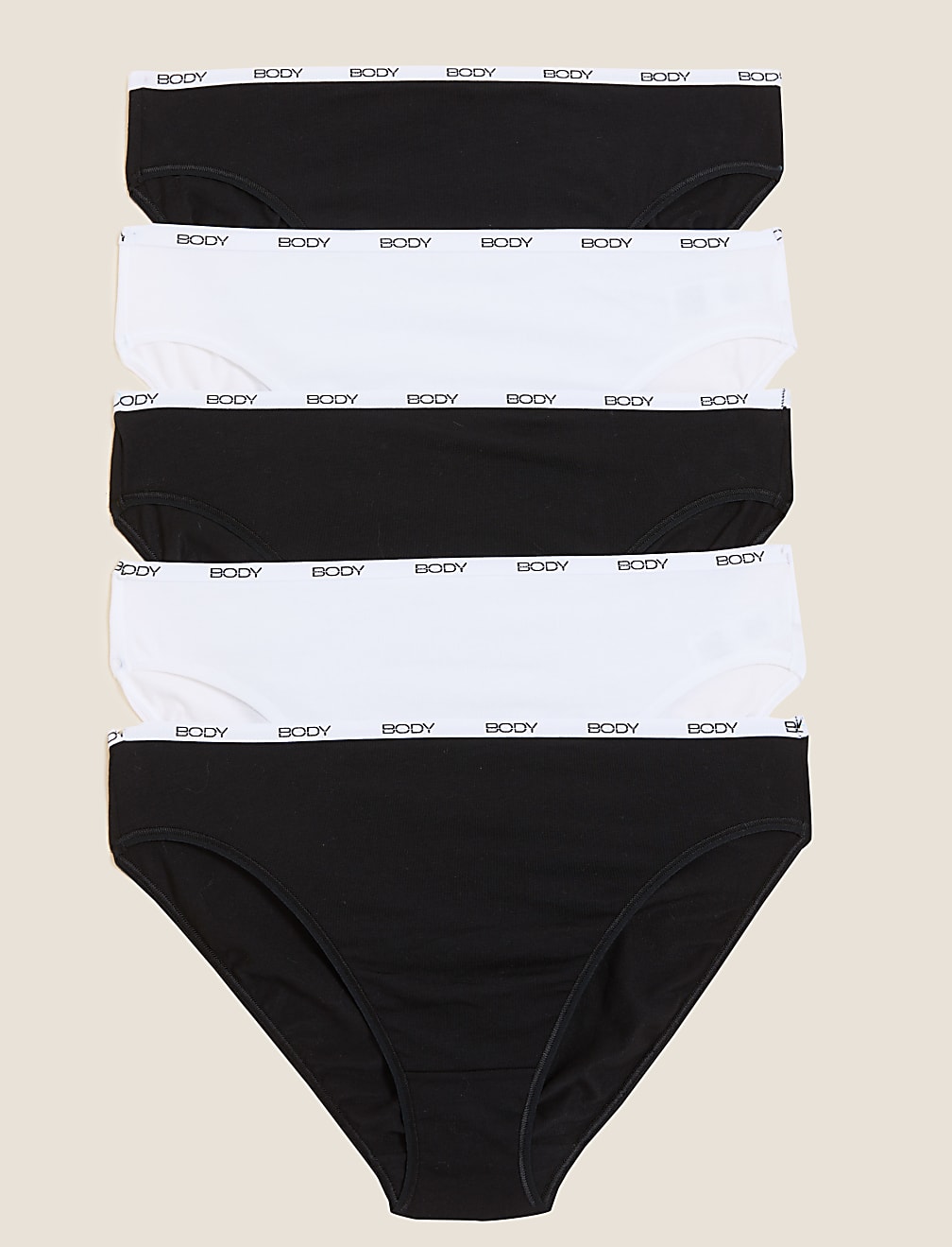 5pk Supima Cotton Body High Leg Knickers