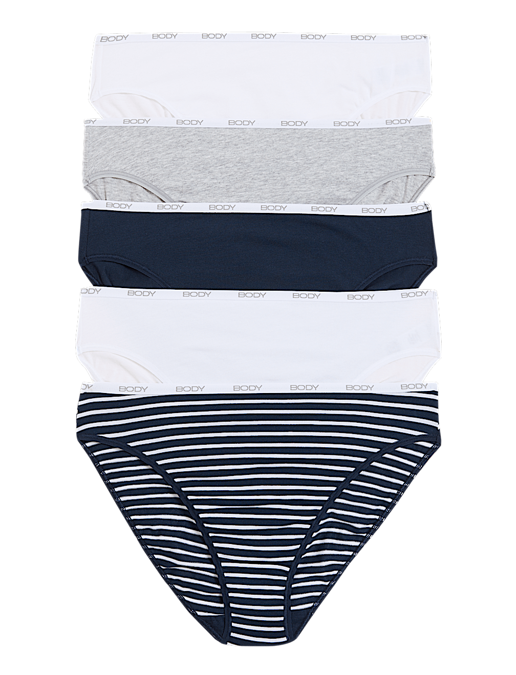 5pk Supima Cotton Body High Leg Knickers