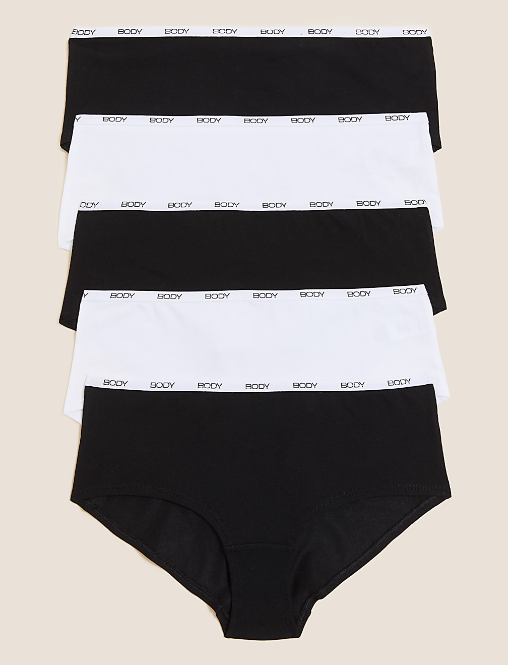 5pk Supima Cotton Body Low Rise Shorts