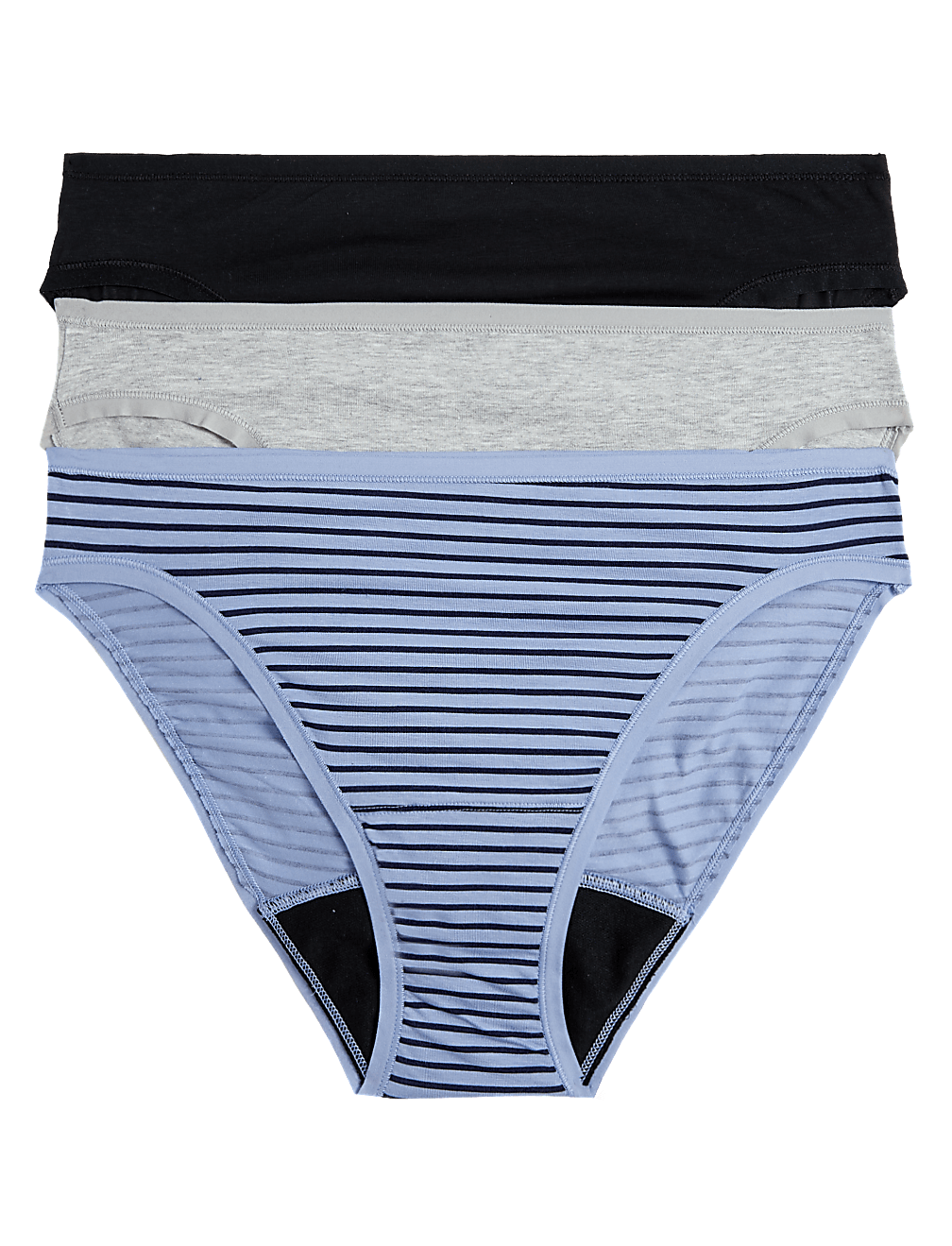 3pk Moderate Absorbency Period High Leg Knickers