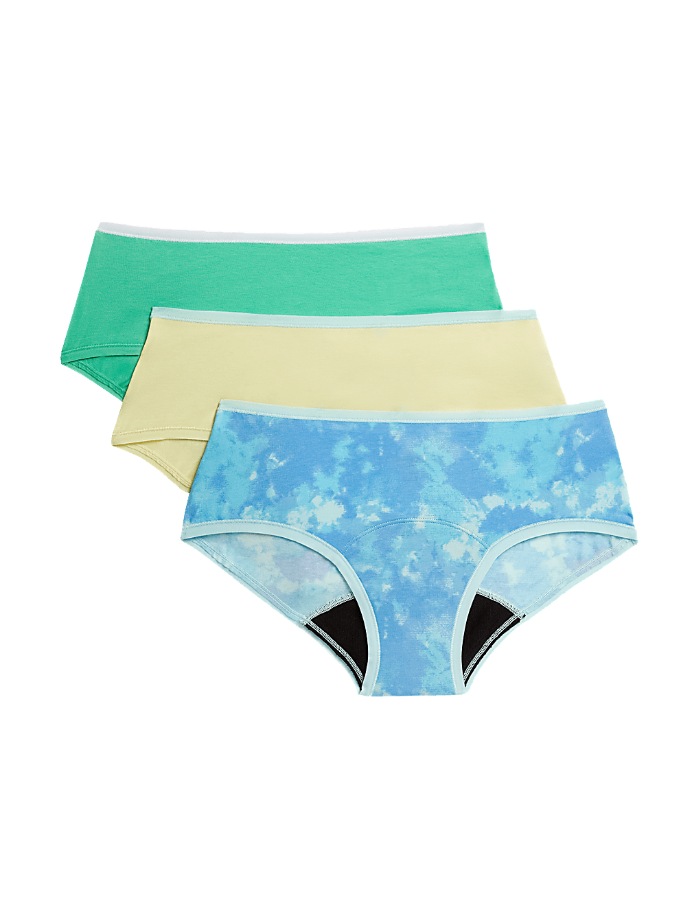 3pk Heavy Absorbency First Period Low Rise Shorts