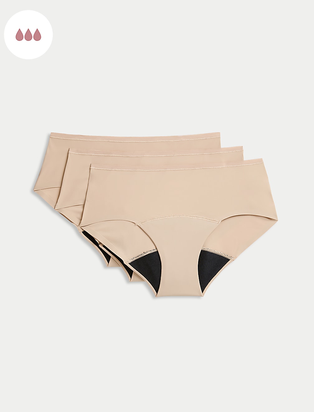 3pk No VPL Heavy Absorbency Period Knicker Shorts