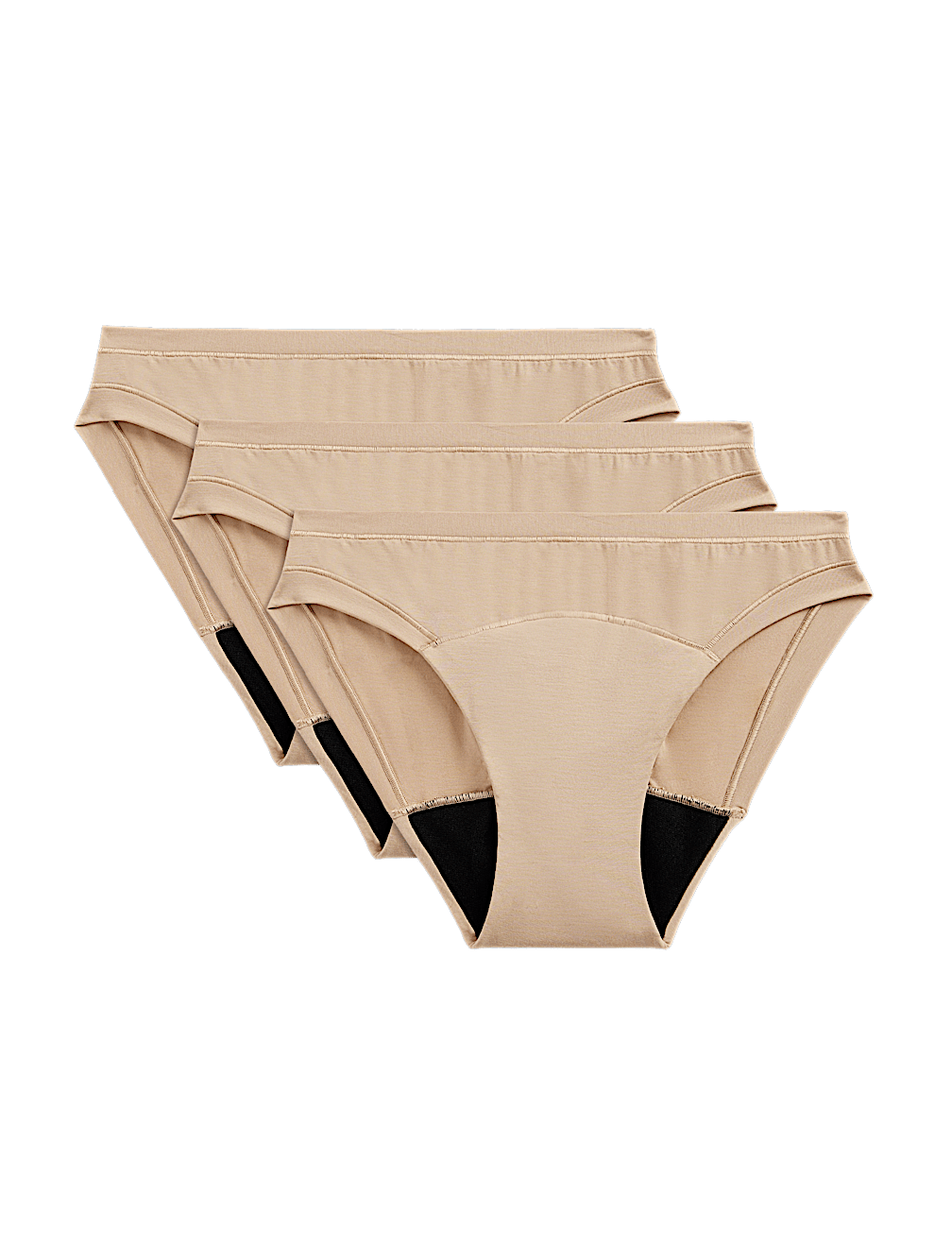 3pk Heavy Absorbency Modal Period Bikini Knickers