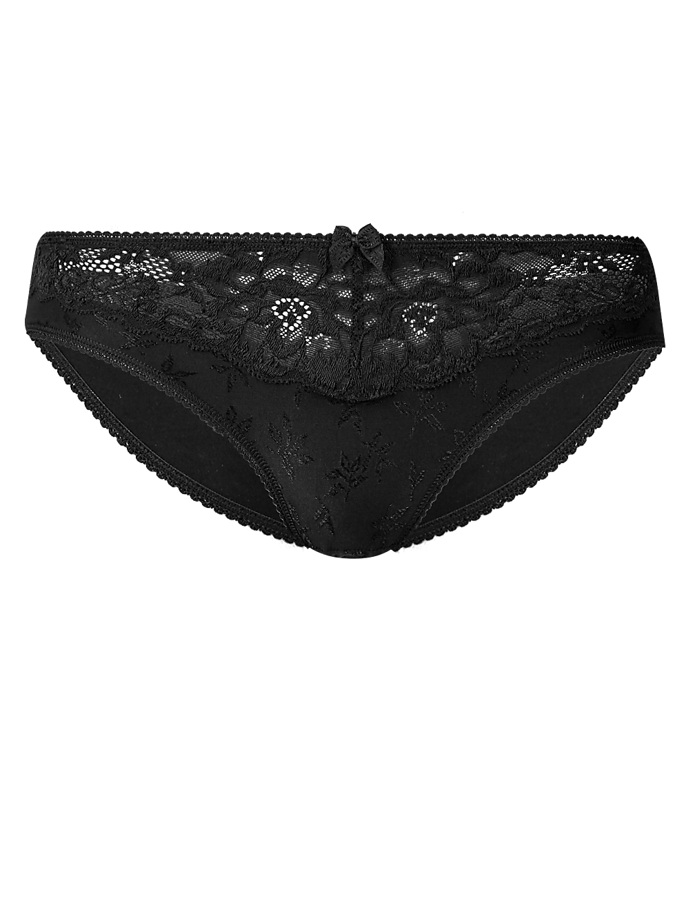 Jacquard & Lace Bikini Knickers