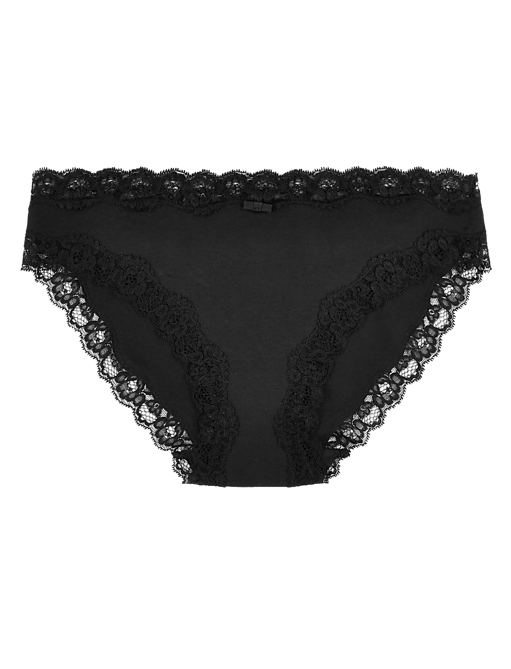 Cotton Lace Trim Bikini Knickers