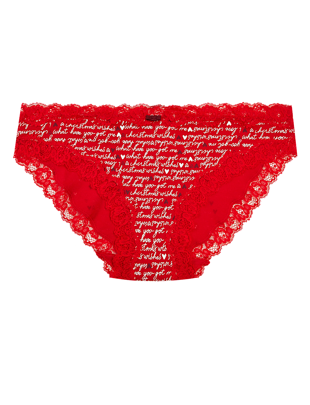 Cotton & Lace Christmas Print Bikini Knickers