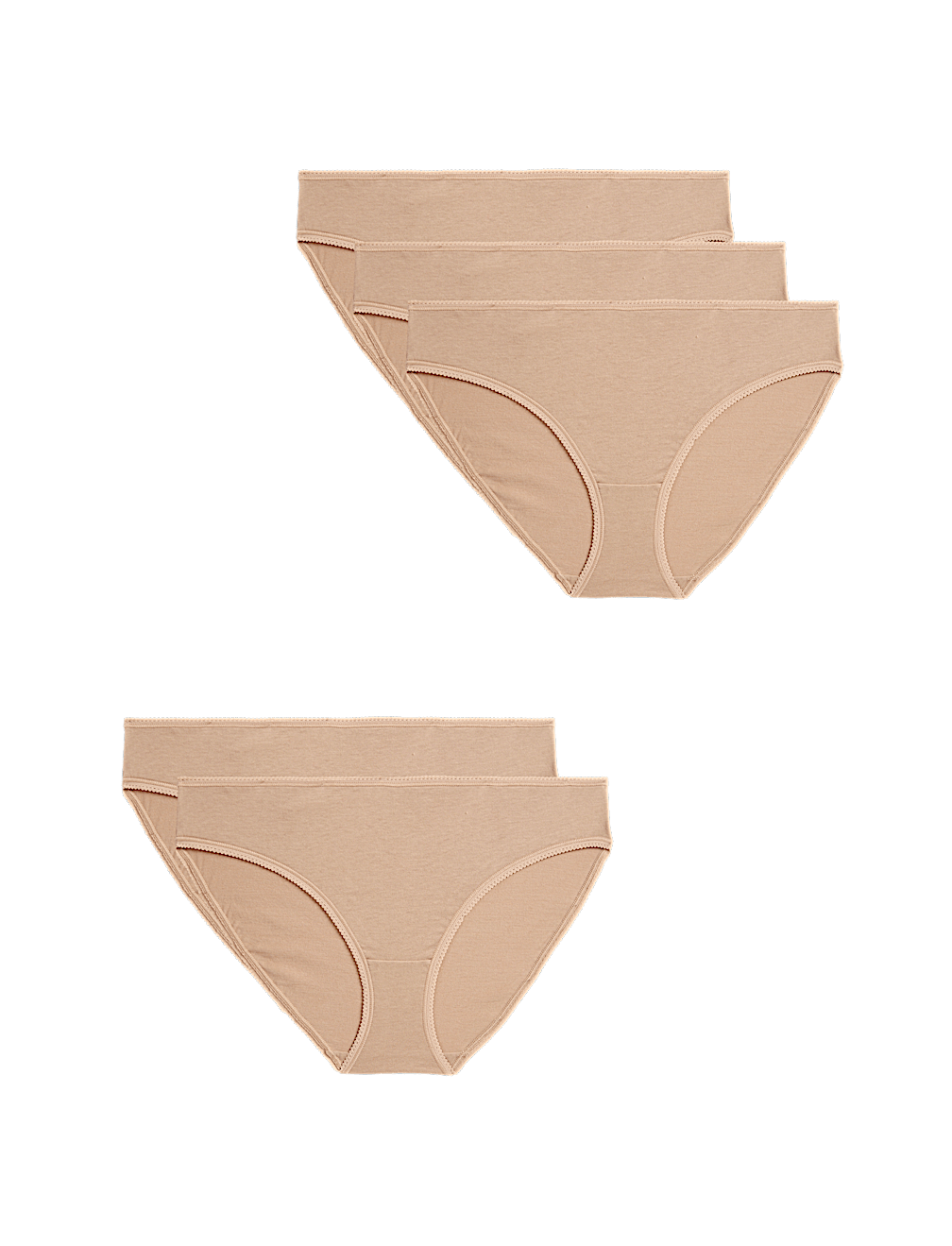 5pk Pure Cotton Bikini Knickers