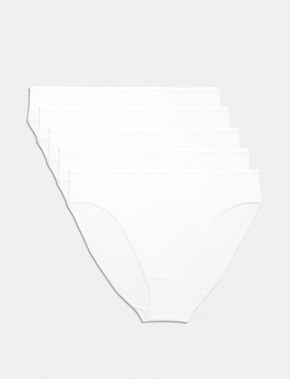5pk Pure Cotton High Leg Knickers