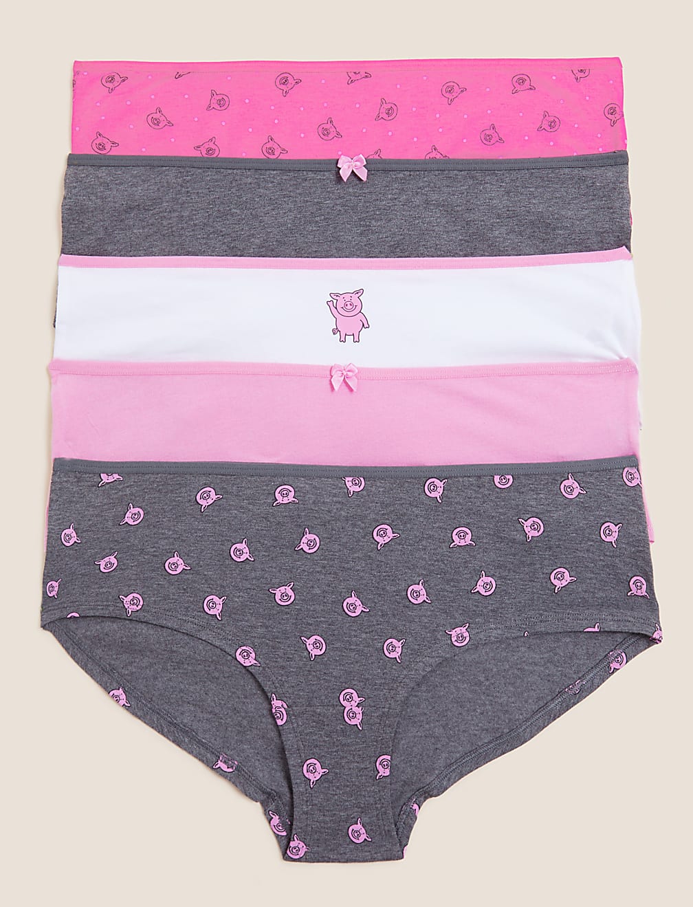 5pk Cotton Rich Percy Pig™ Knicker Shorts