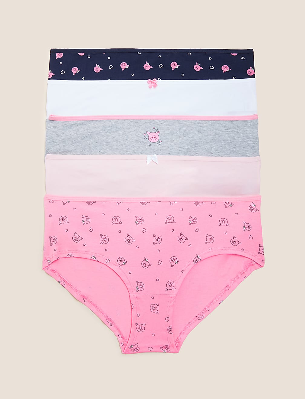5pk Cotton Rich Percy Pig™ Knicker Shorts