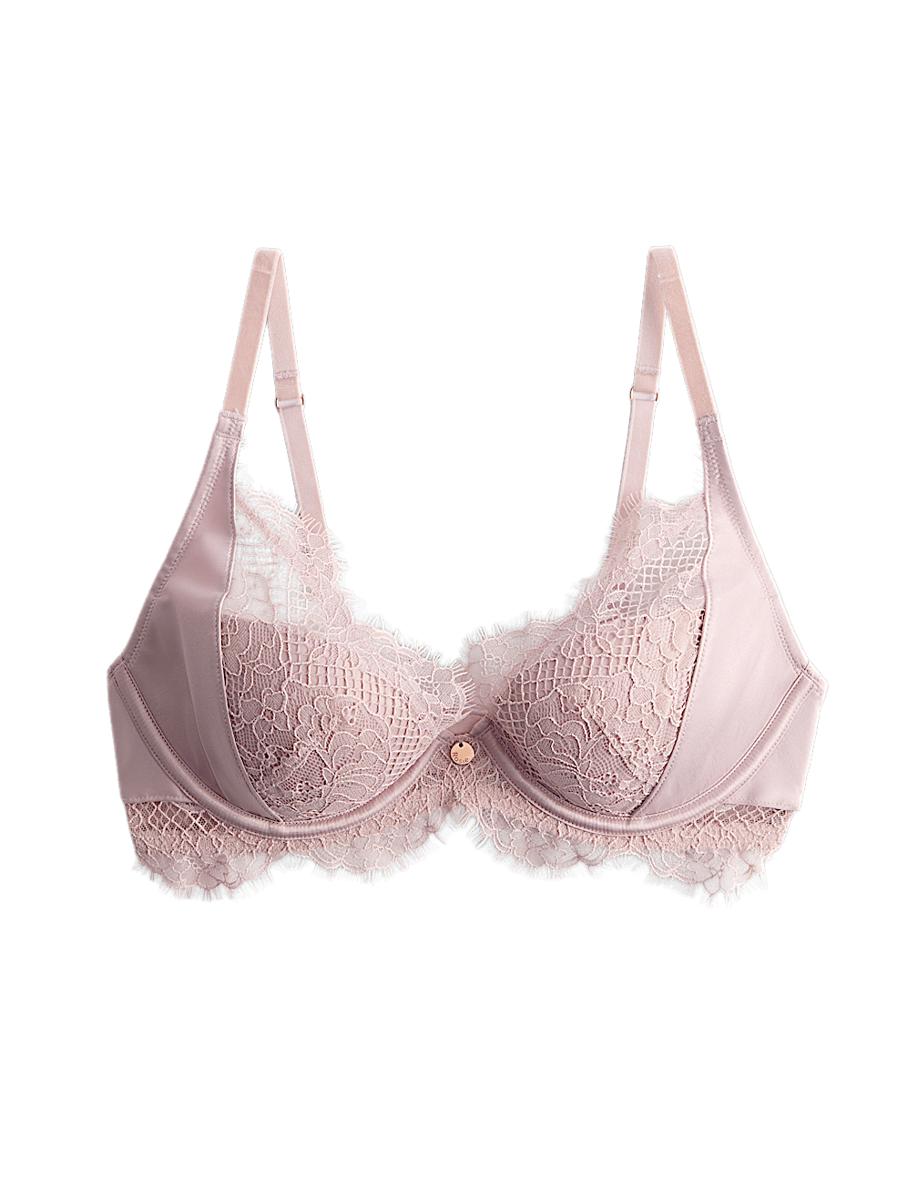 Saffron Satin & Lace Wired Plunge Bra (A-E)