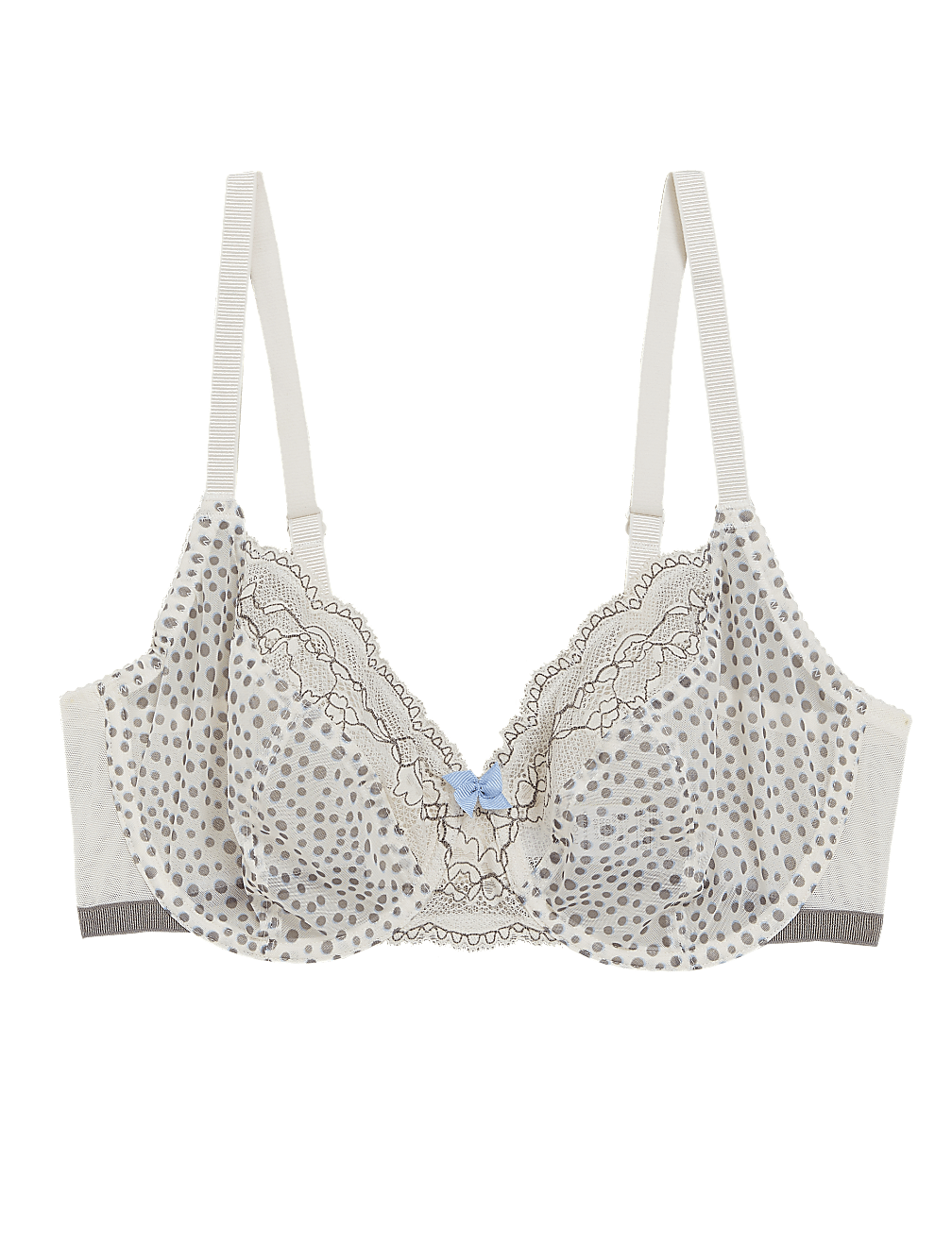 Lace Trim Wired Full Cup Bra A-E