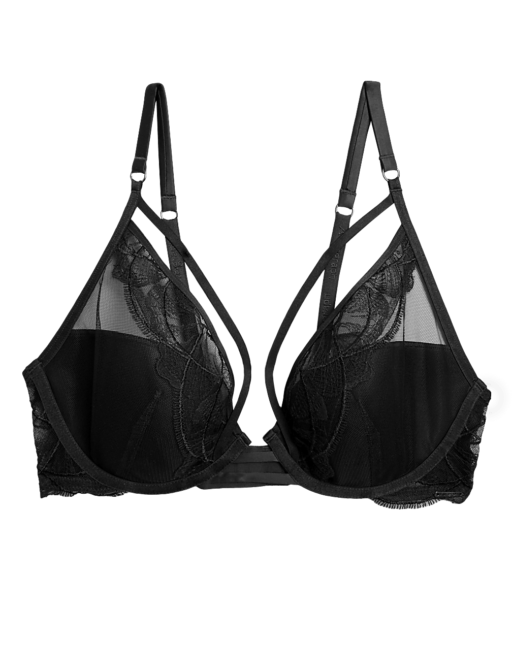 Calvi Embroidery Wired Plunge Bra A-E