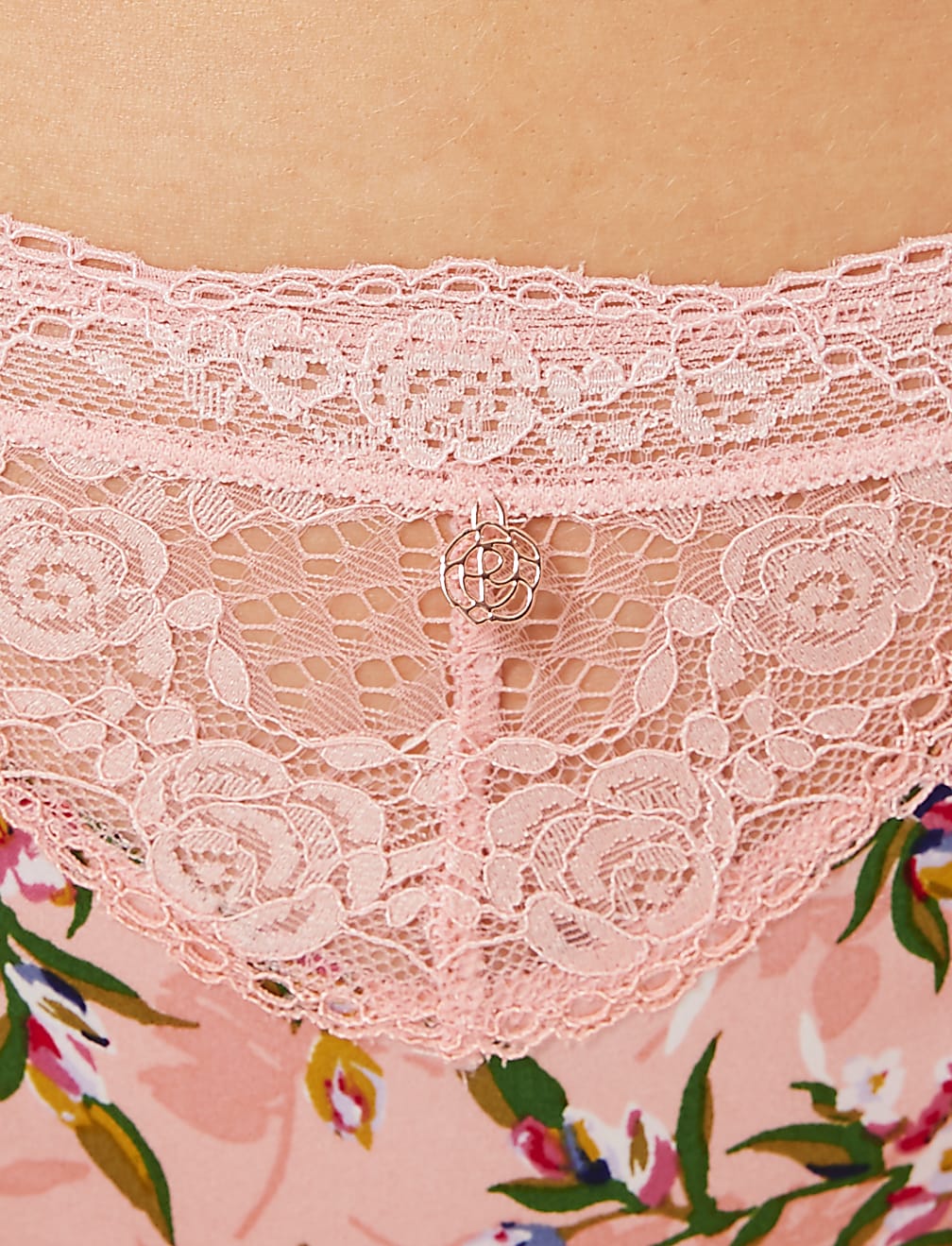 Silk & Lace Printed High Leg Knickers
