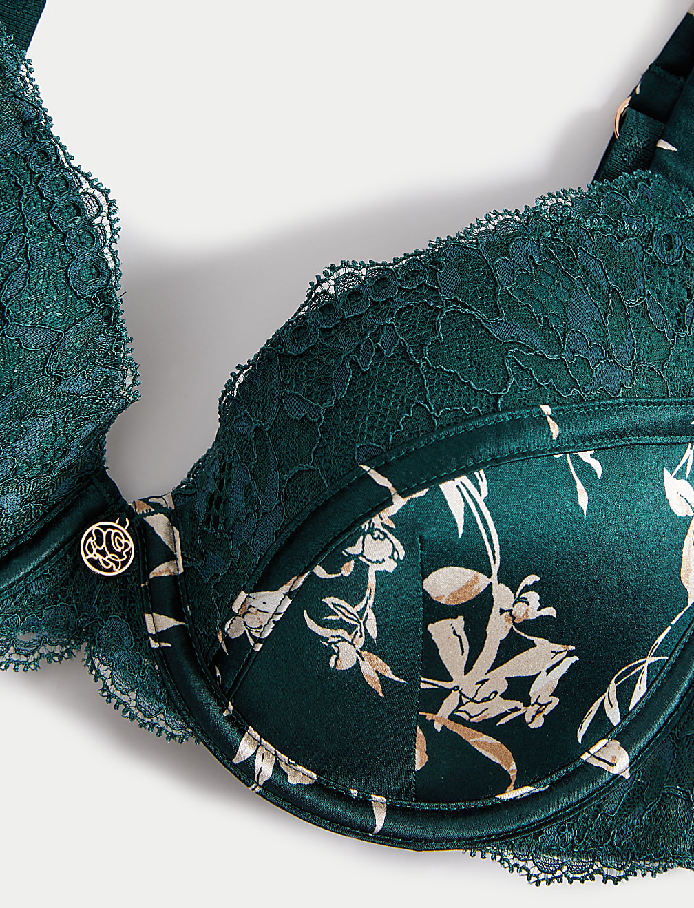 Cassia Silk & Lace Wired Full Cup Bra A-E