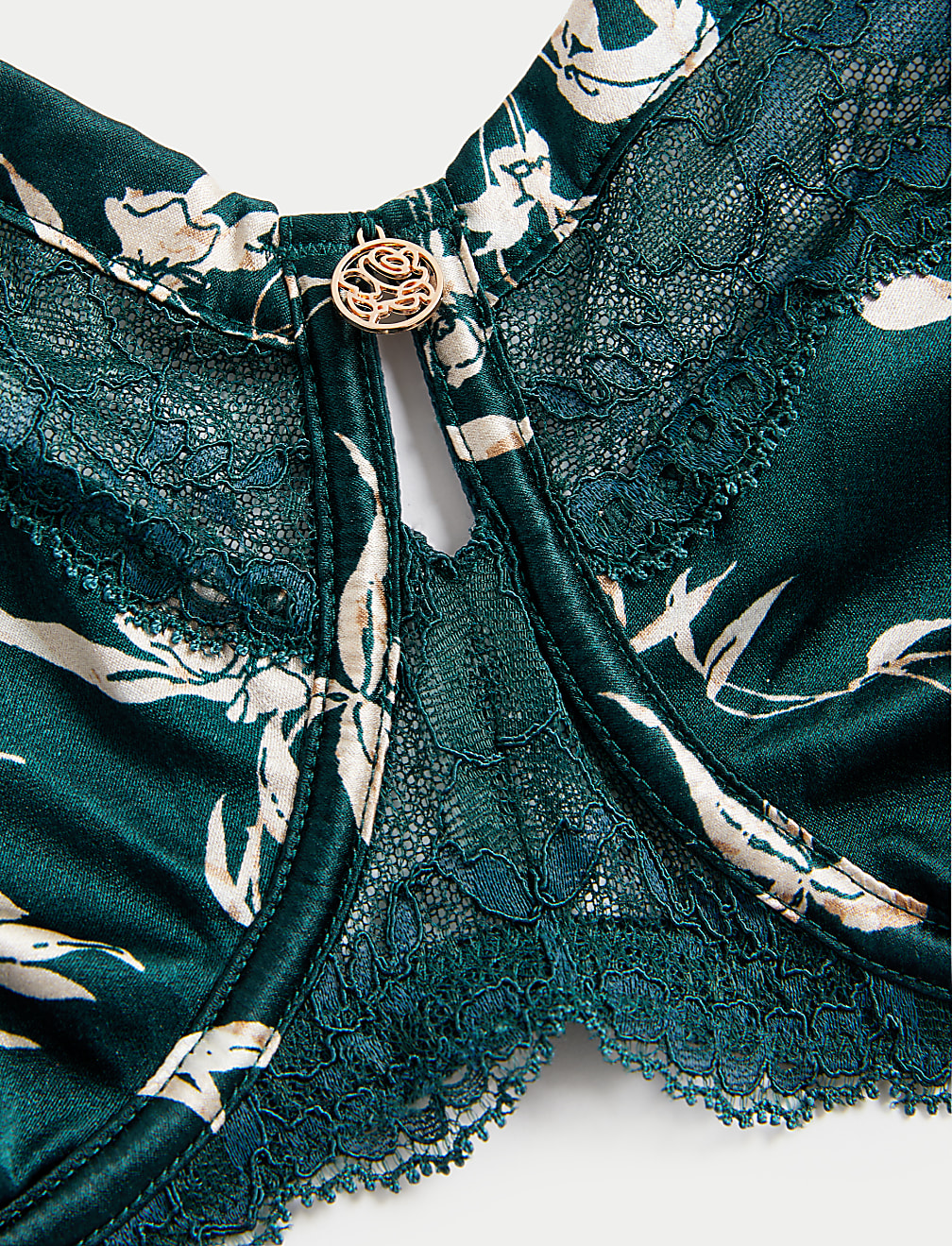 Cassia Silk & Lace Wired Minimiser Bra C-G