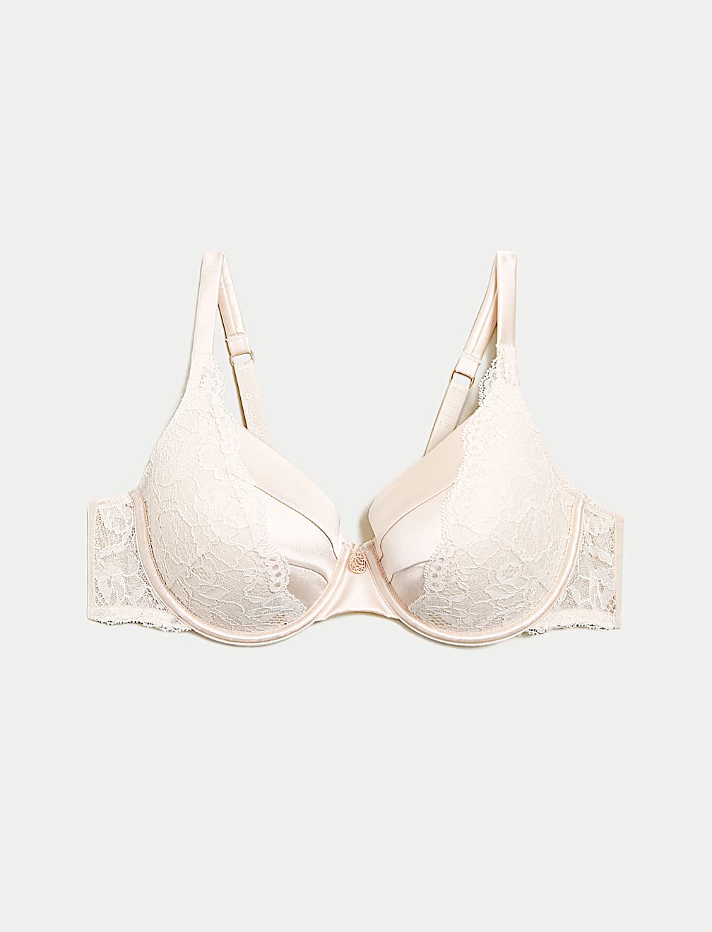 Lace Wired Full Cup Bra With Silk A-E