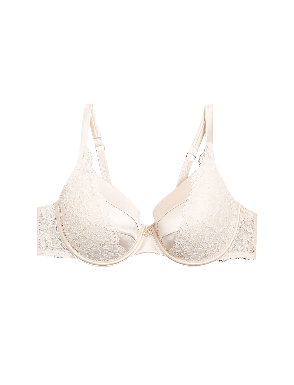 Lace Wired Full Cup Bra With Silk A-E