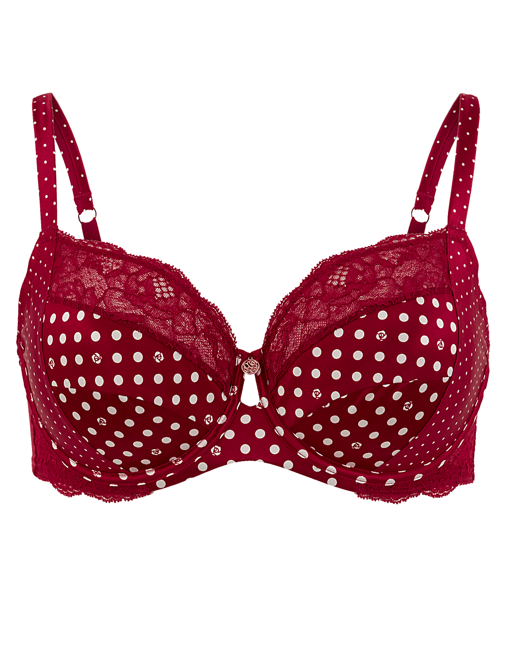 Silk & Lace Spot Non-Padded Balcony Bra B-G