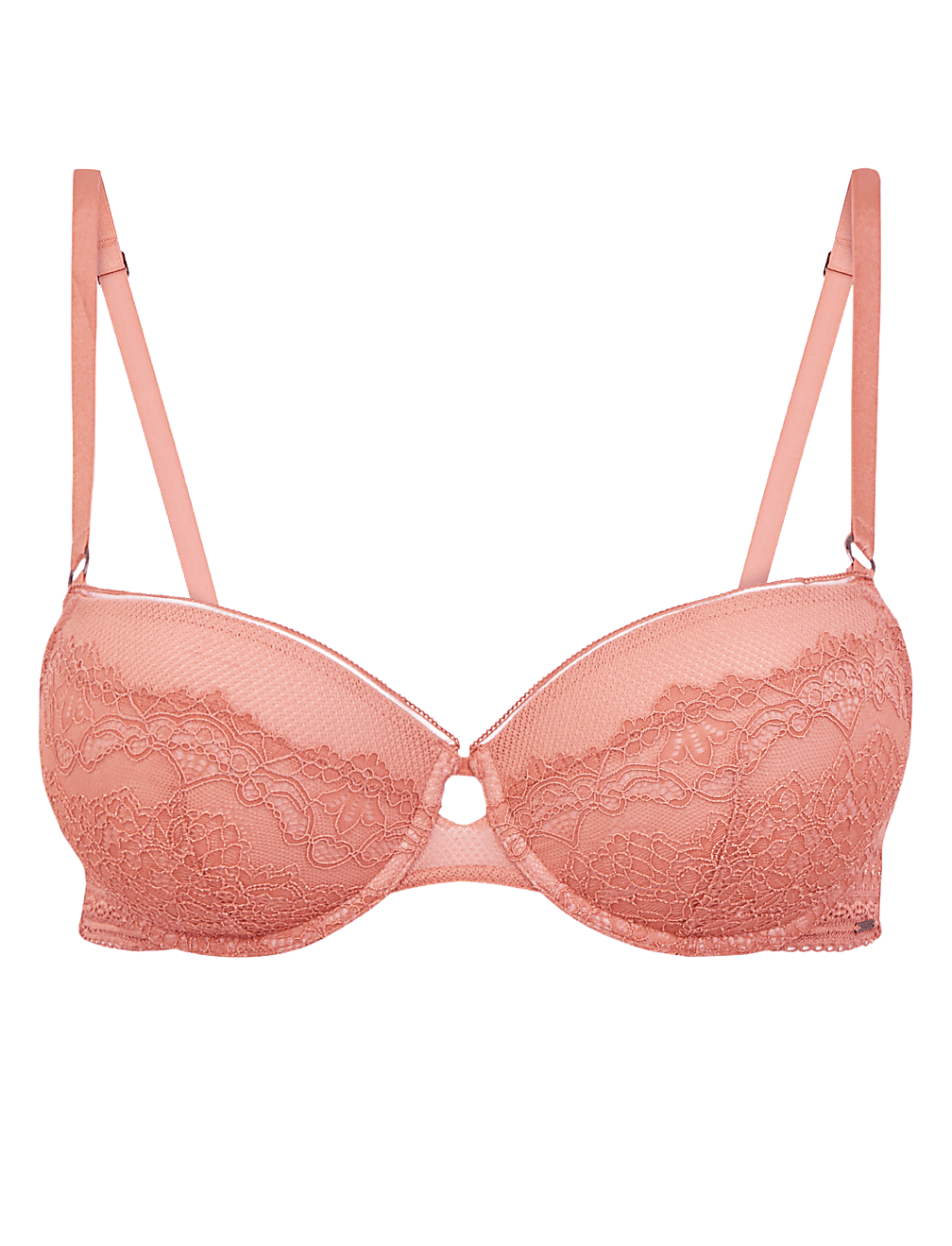 Mia Lace Trim Padded Push-Up Balcony Bra