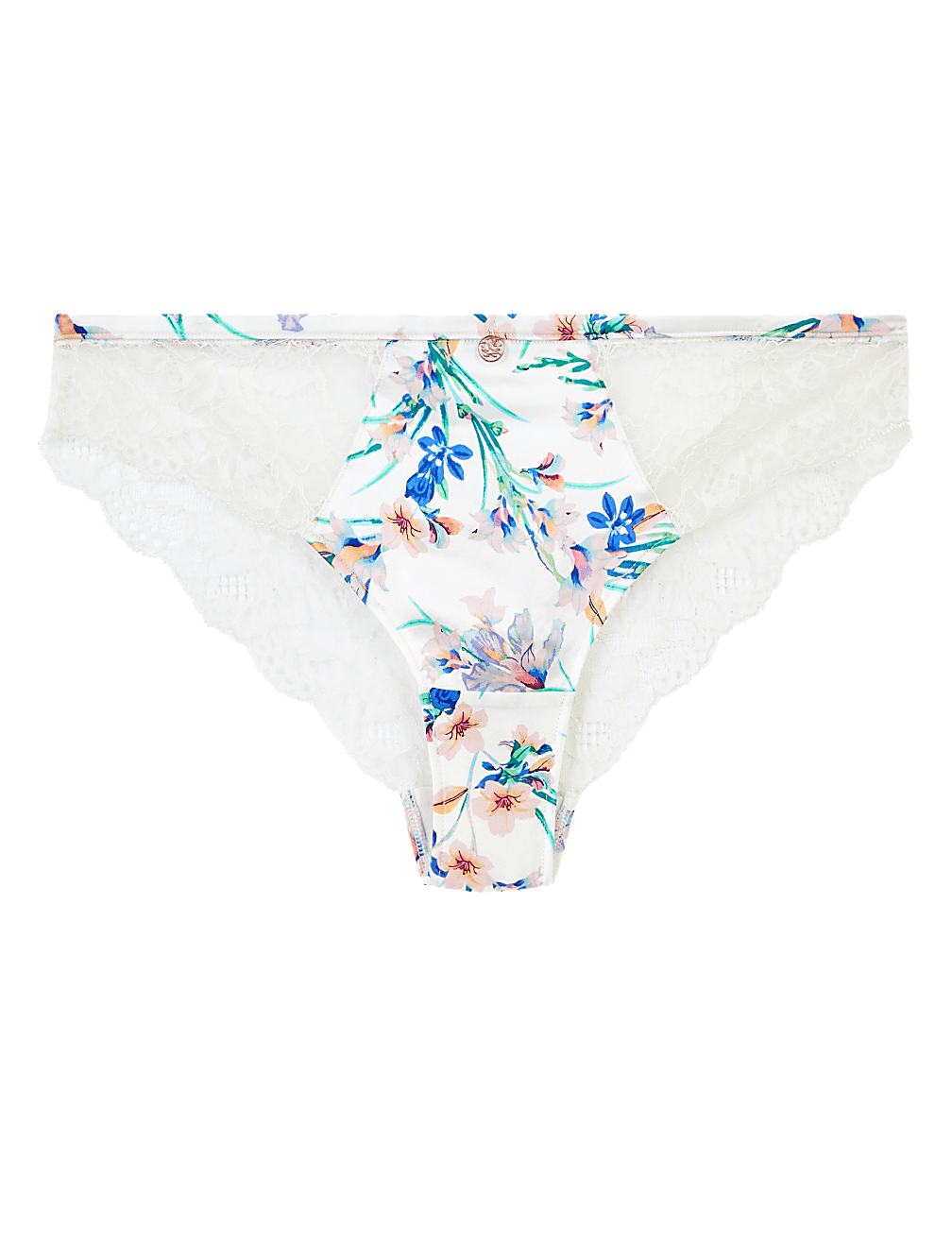 Silk & Lace Floral Brazilian Knickers