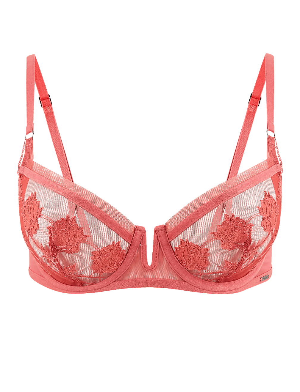 Peony Embroidered Non-Padded Balcony Bra A-E