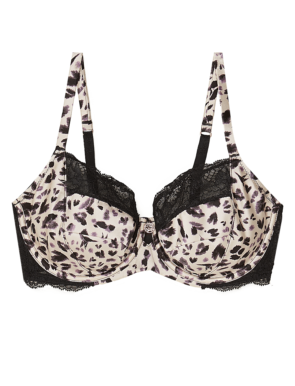 Silk & Lace Animal Print Balcony Bra A-E