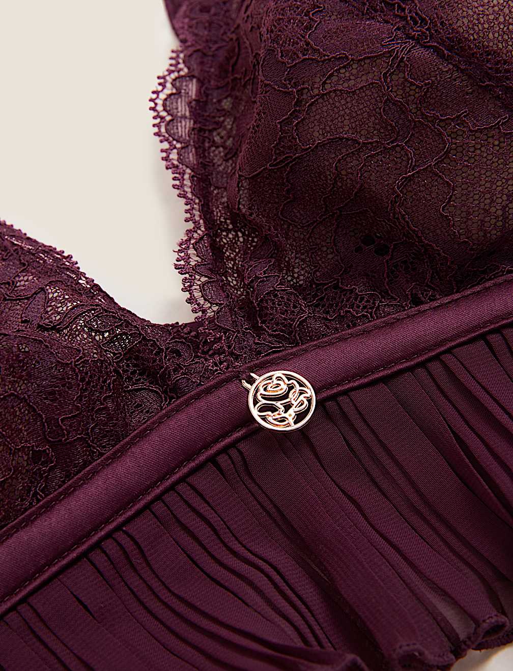 Pleat & Lace Non Wired Bralette