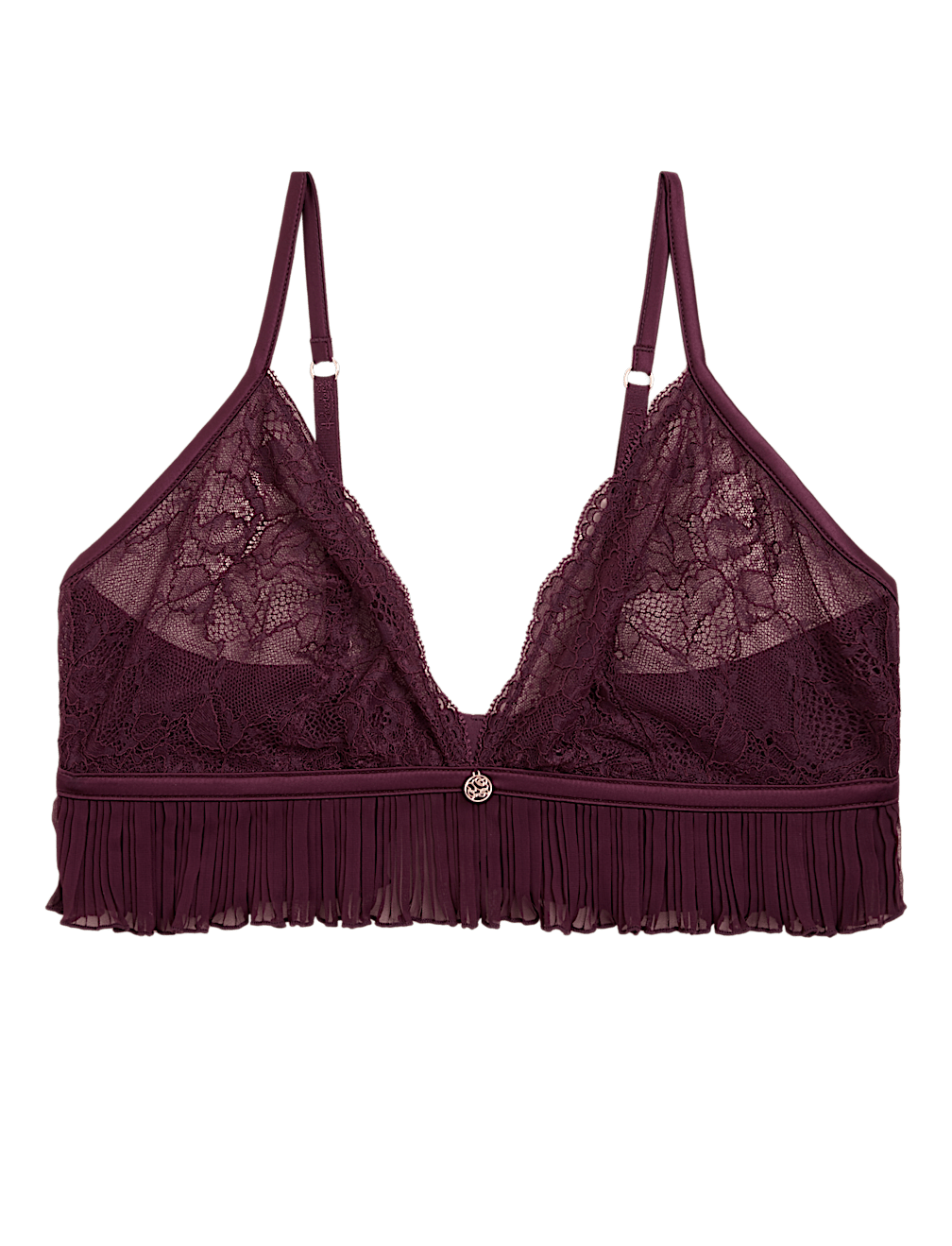 Pleat & Lace Non Wired Bralette