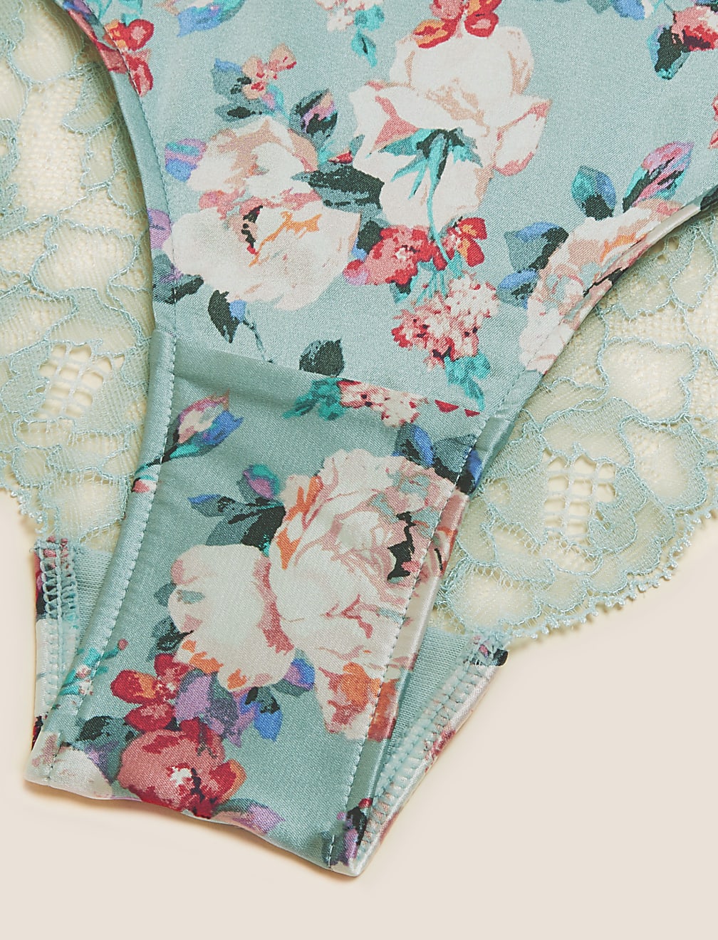 Silk & Lace Floral Brazilian Knickers