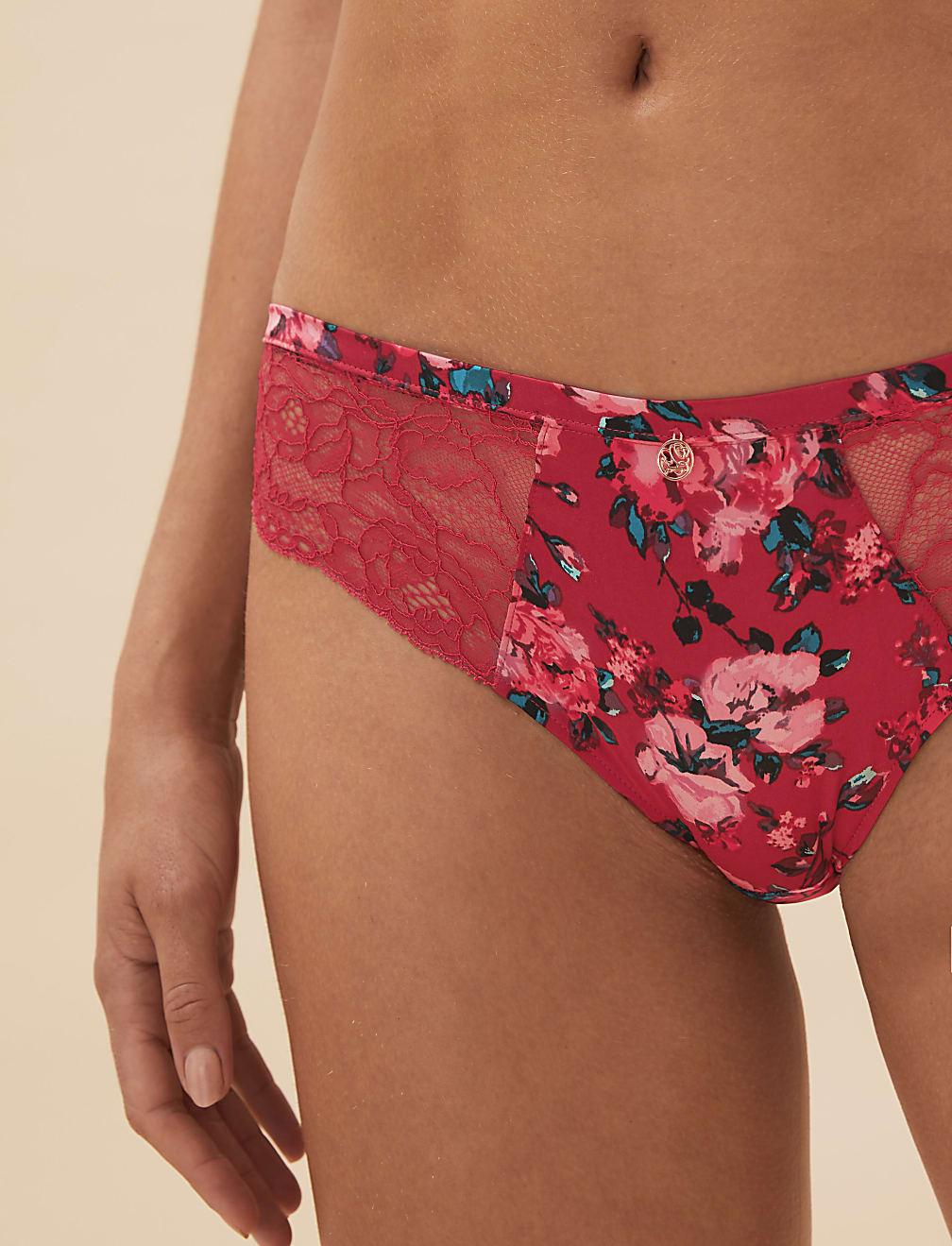 Rose Print Brazilian Knickers