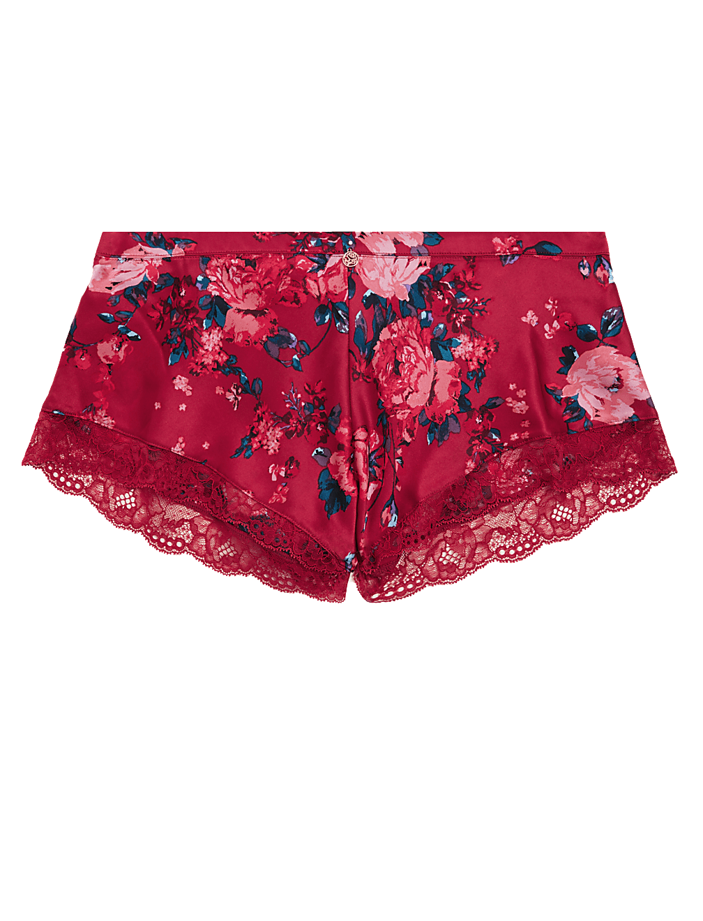 Rose Print Silk French Knickers