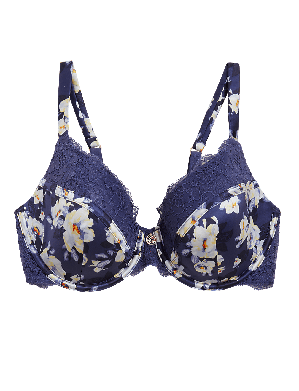 Midnight Rose Silk Wired Full Cup Bra A-E