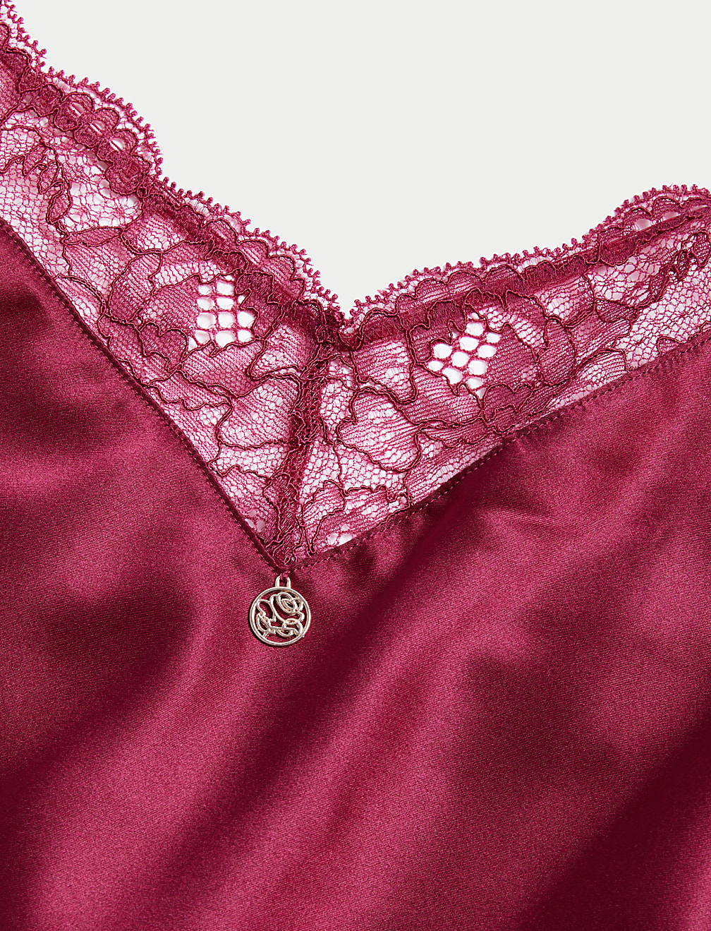 Claret Silk & Lace Cami