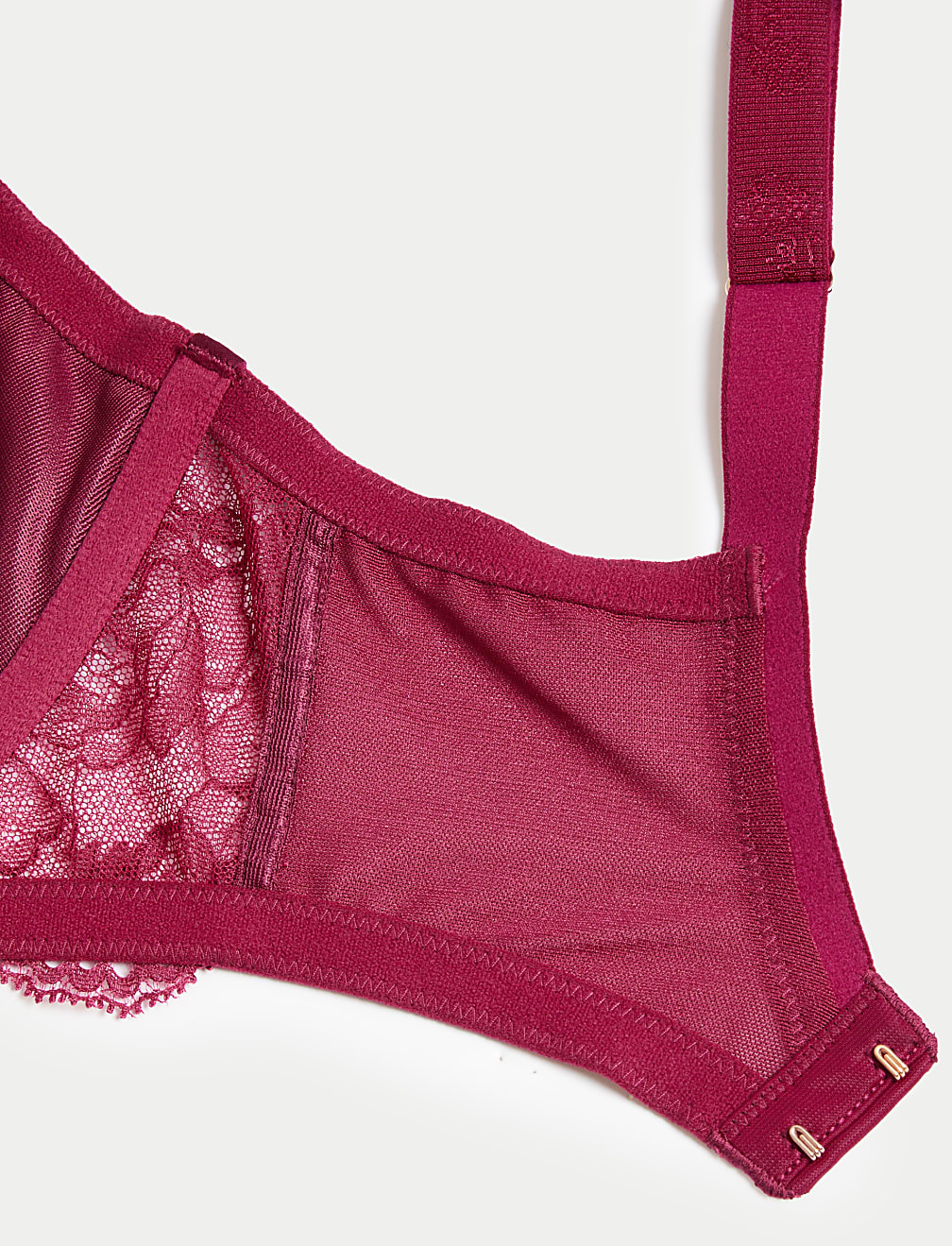 Claret Silk & Lace Wired Full Cup Bra F-H