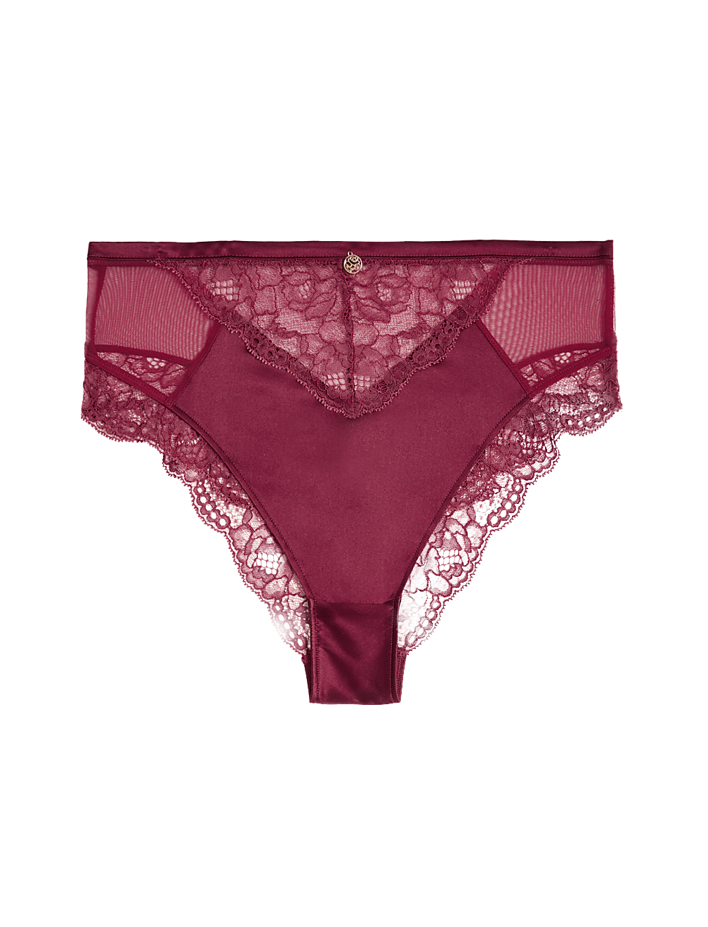 Silk & Lace High Waisted Brazilian Knickers