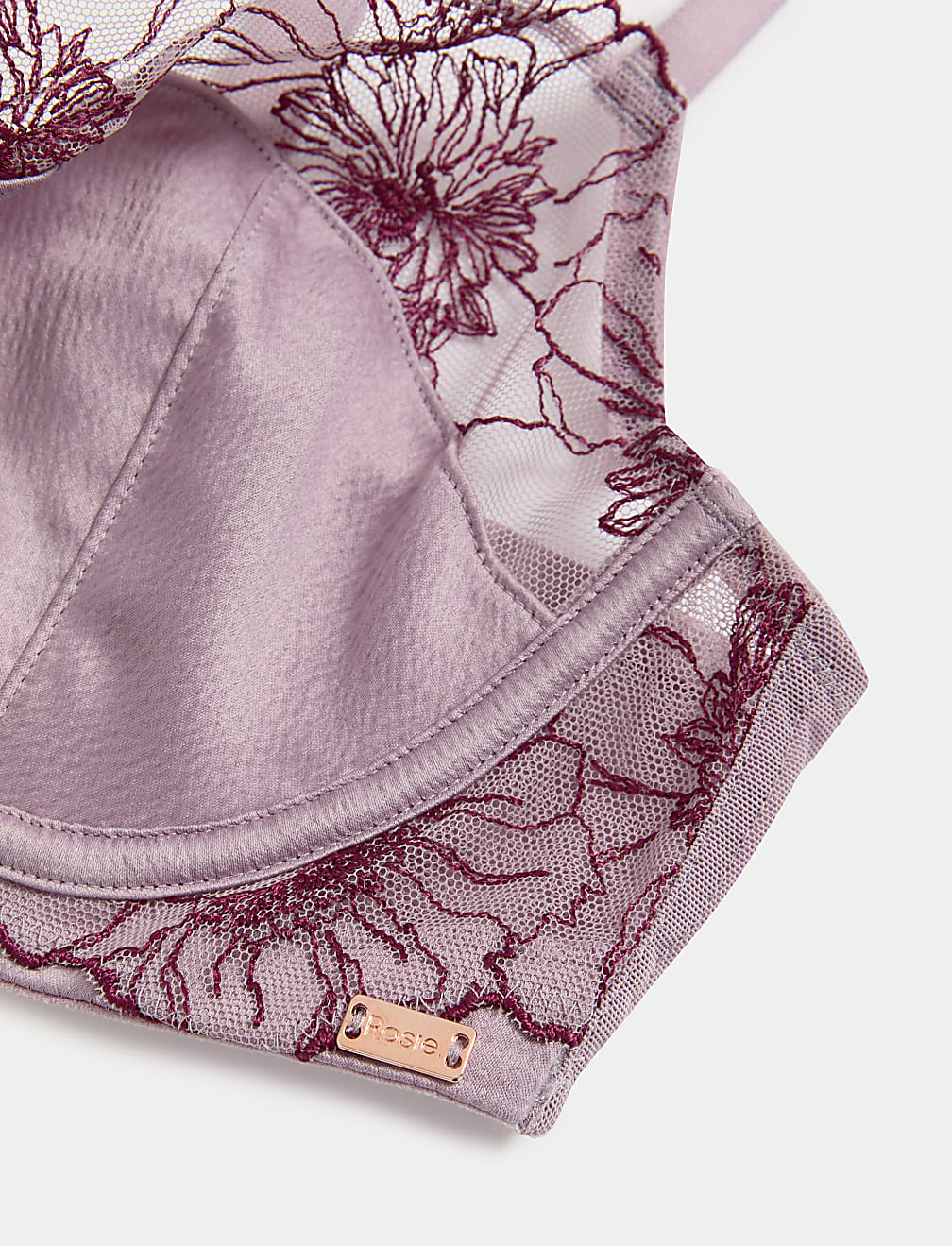 Zinnia Embroidery Wired Balcony Bra (A-E)
