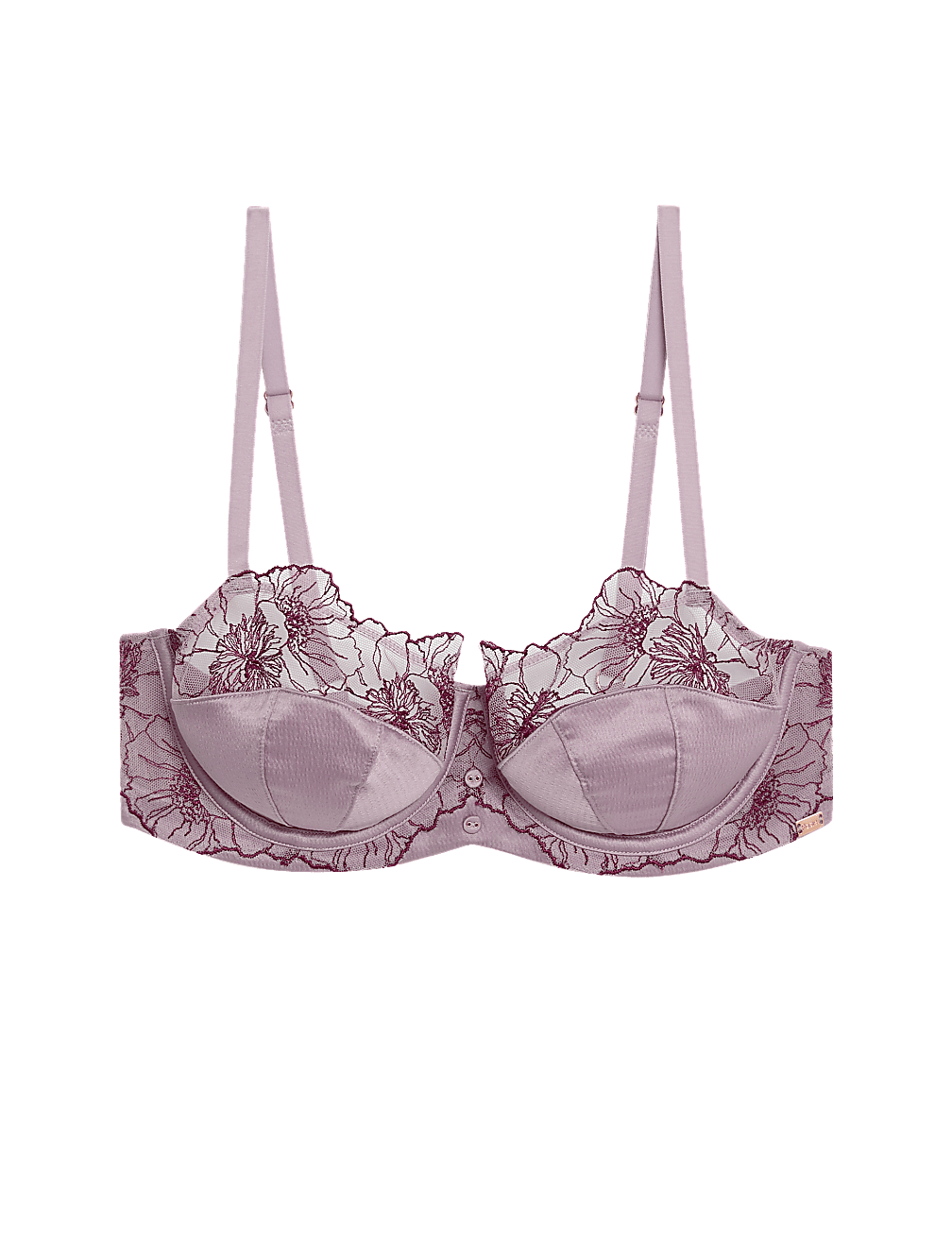 Zinnia Embroidery Wired Balcony Bra (A-E)