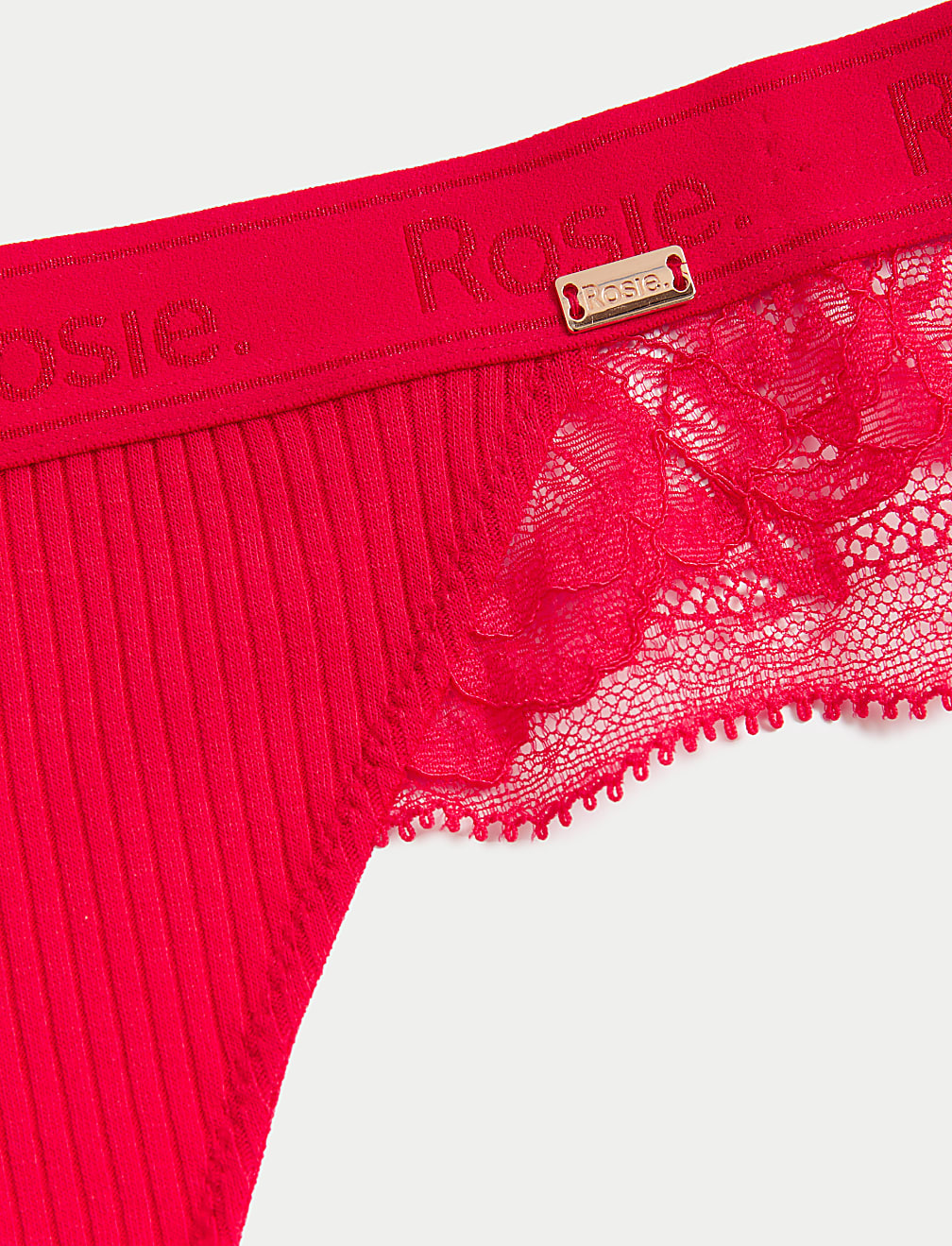 Lounge Rib & Lace Brazilian Knickers