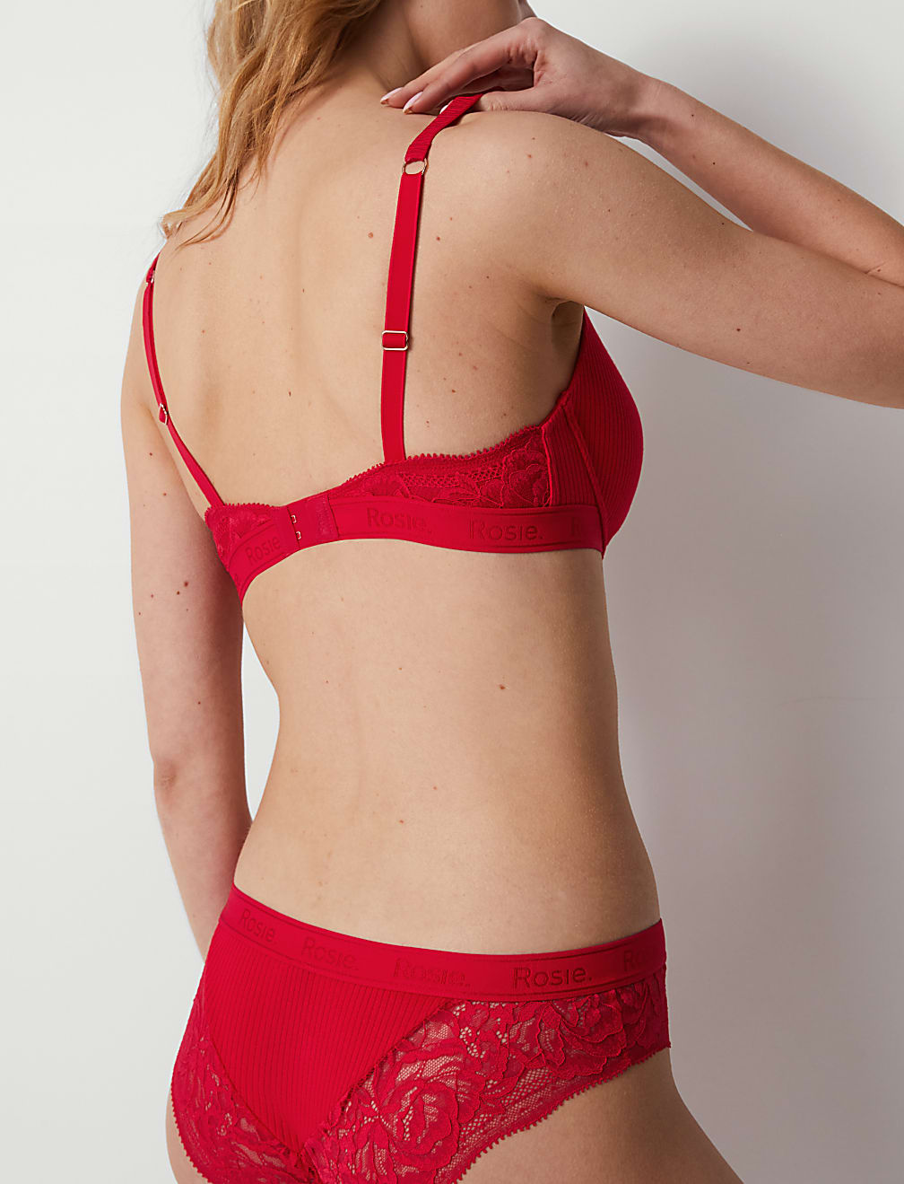 Rib & Lace Wired Full Cup Lounge Bra A-E