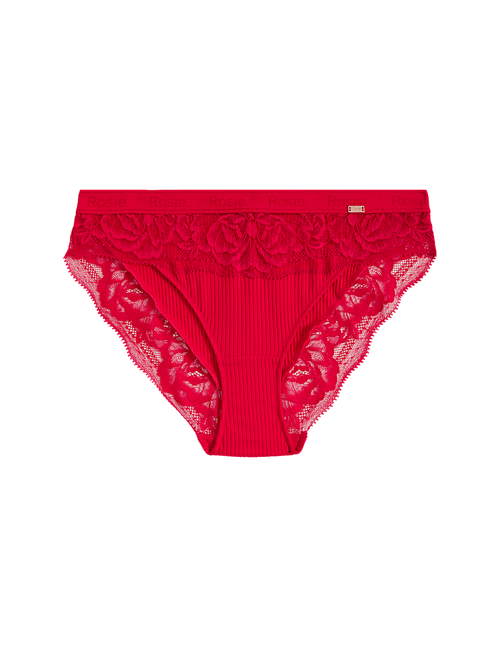 Lounge Rib & Lace High Leg Knickers