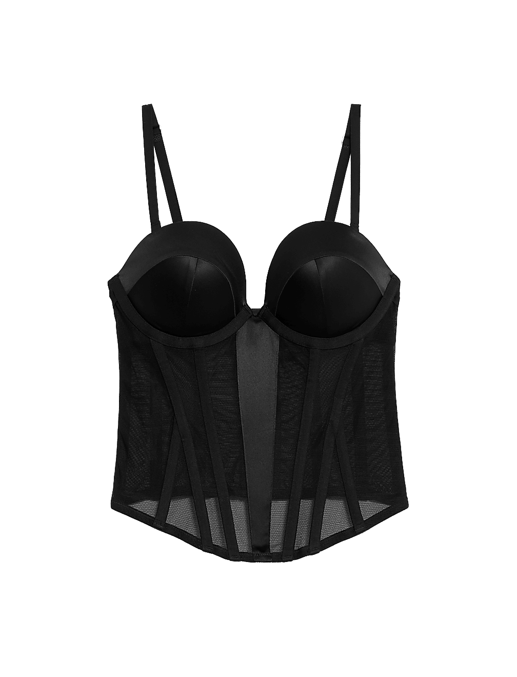 ContourWear Satin & Mesh Wired Corset A-E