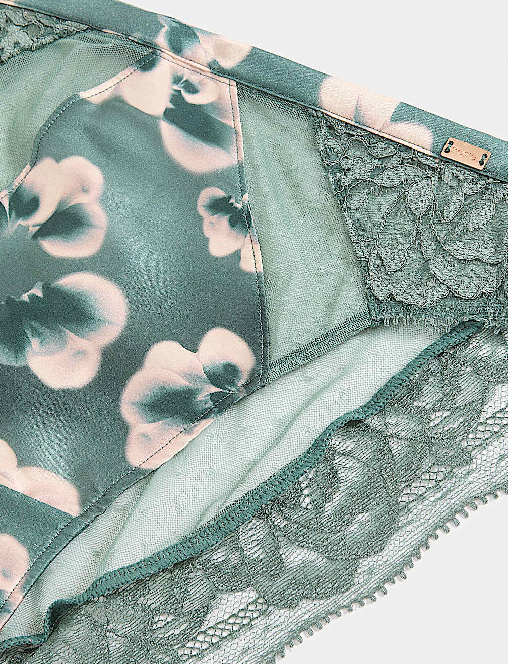 Kalina Silk & Lace High Leg Knickers