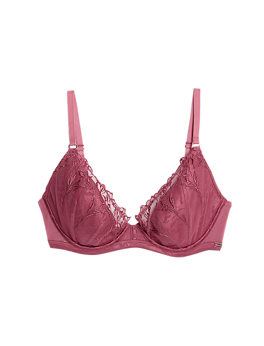 Lisianthus Embroidery Wired Plunge Bra A-E