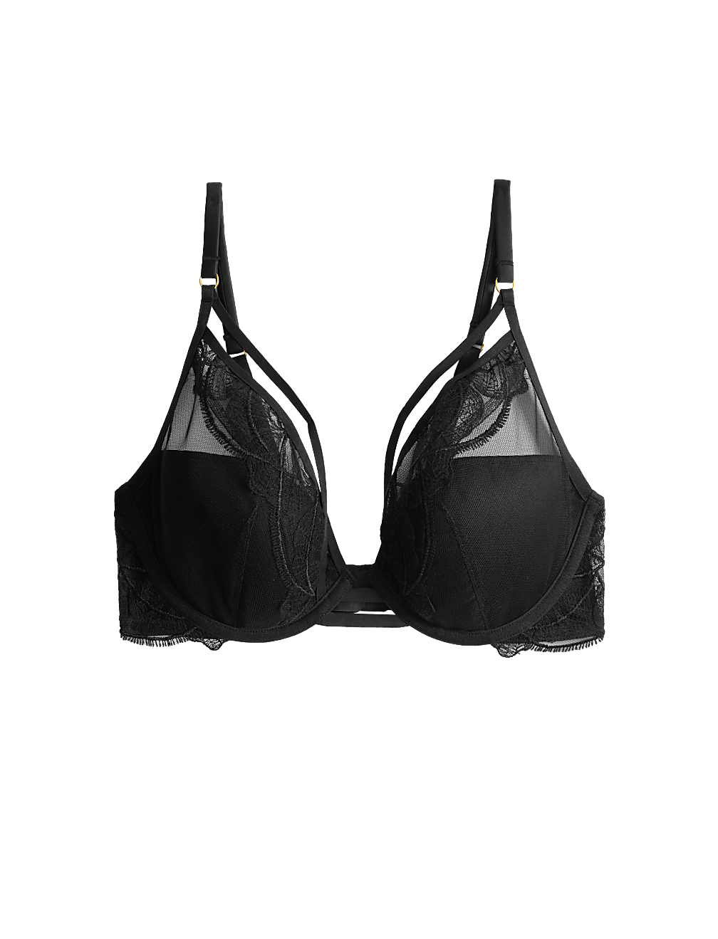 Maya Embroidery Wired Plunge Bra A-E